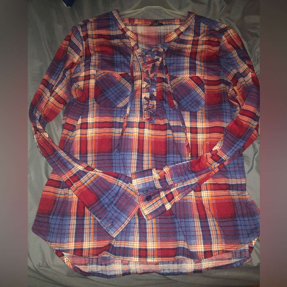 Rue21 Multicolor Plaid Blouse